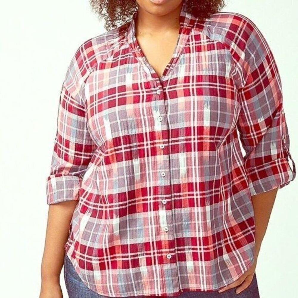 Lane Bryant Plaid Shirt Size 14/16